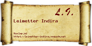Leimetter Indira névjegykártya